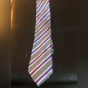 Kenneth Cole Reaction - Purple Grey Striped Tie